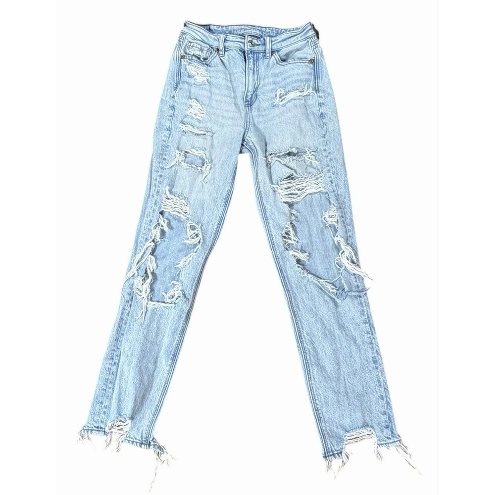 American Eagle Women’s Jeans, Distressed, Light Wash, Comfort Stretch, Size 00